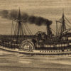 Drawing of steam paddle boat