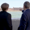 Dr. Beaven and Dr. Bell look over the waters of the Solent
