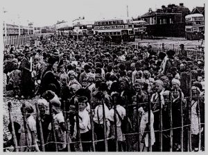 Evacuees waiting for a ship at Portsmouth