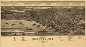 Sepia map of Seattle